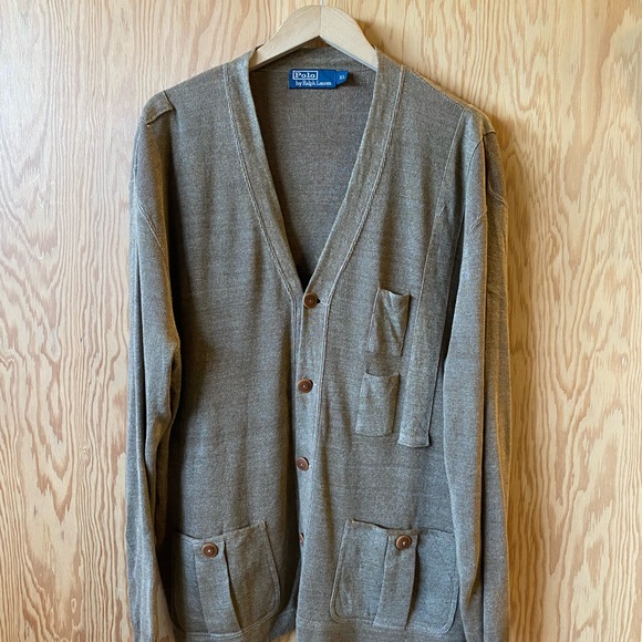 Vintage POLO Linen cardigan jacket - Picture 2 of 10